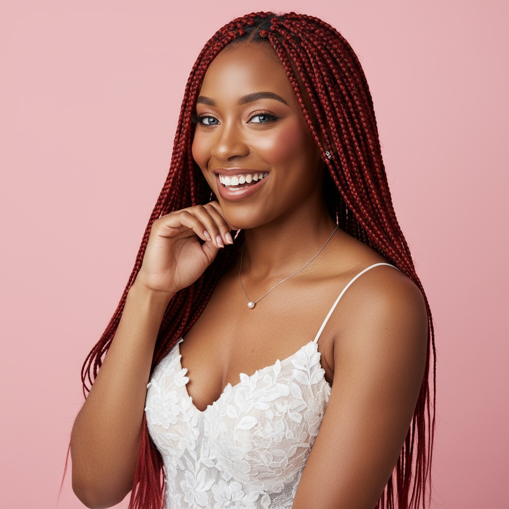 Red Knotless Braids Ideas